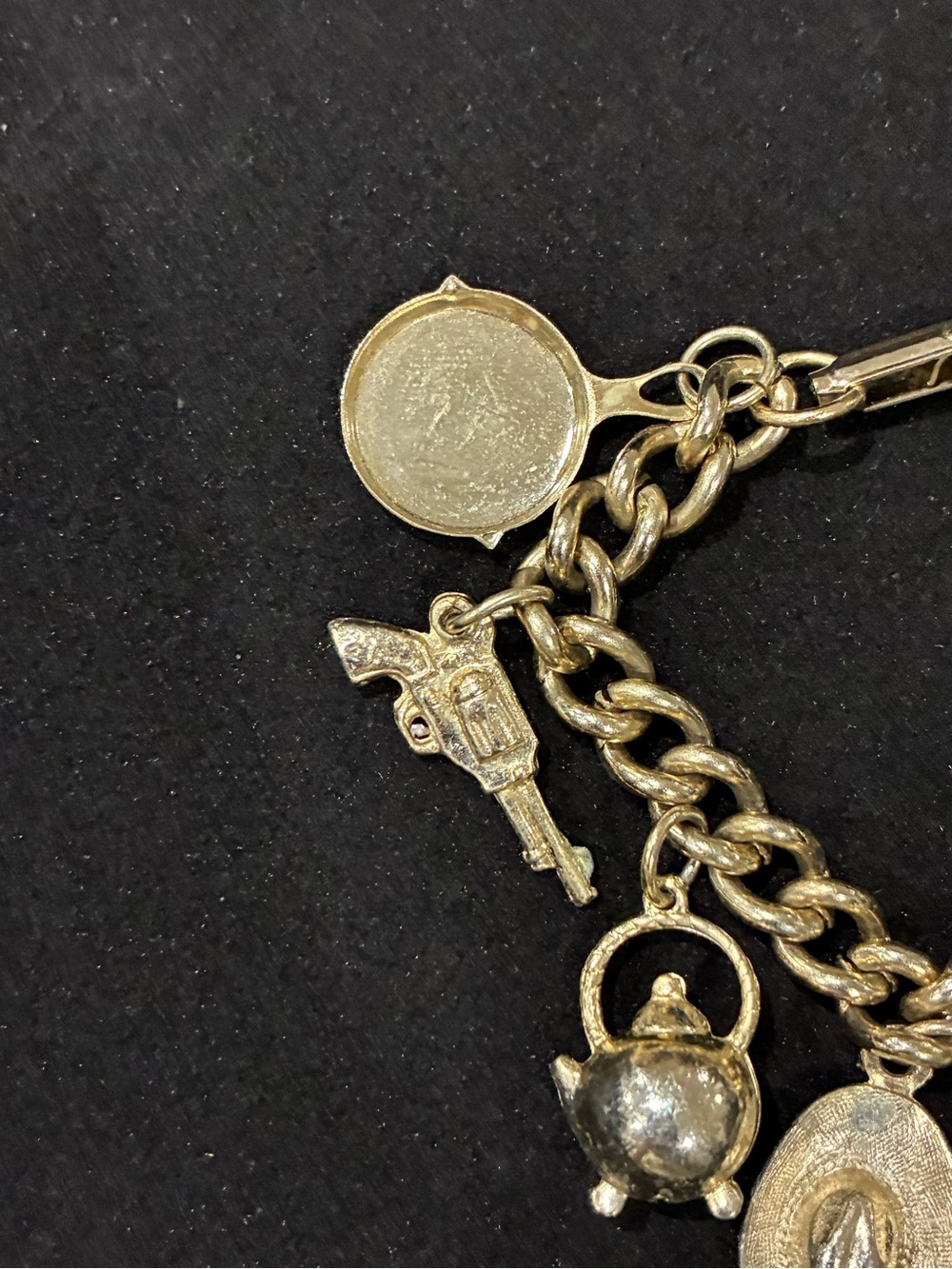 Vintage Gold Tone Western Charm Bracelet - Picture 2 of 6